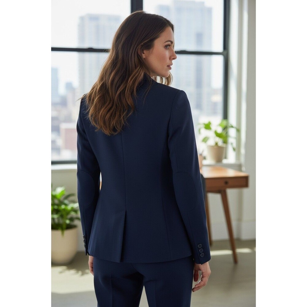 Tommy Hilfiger Women’s Navy Blue One-Button Suit Separate Blazer Jacket Size 8 - Picture 2 of 8